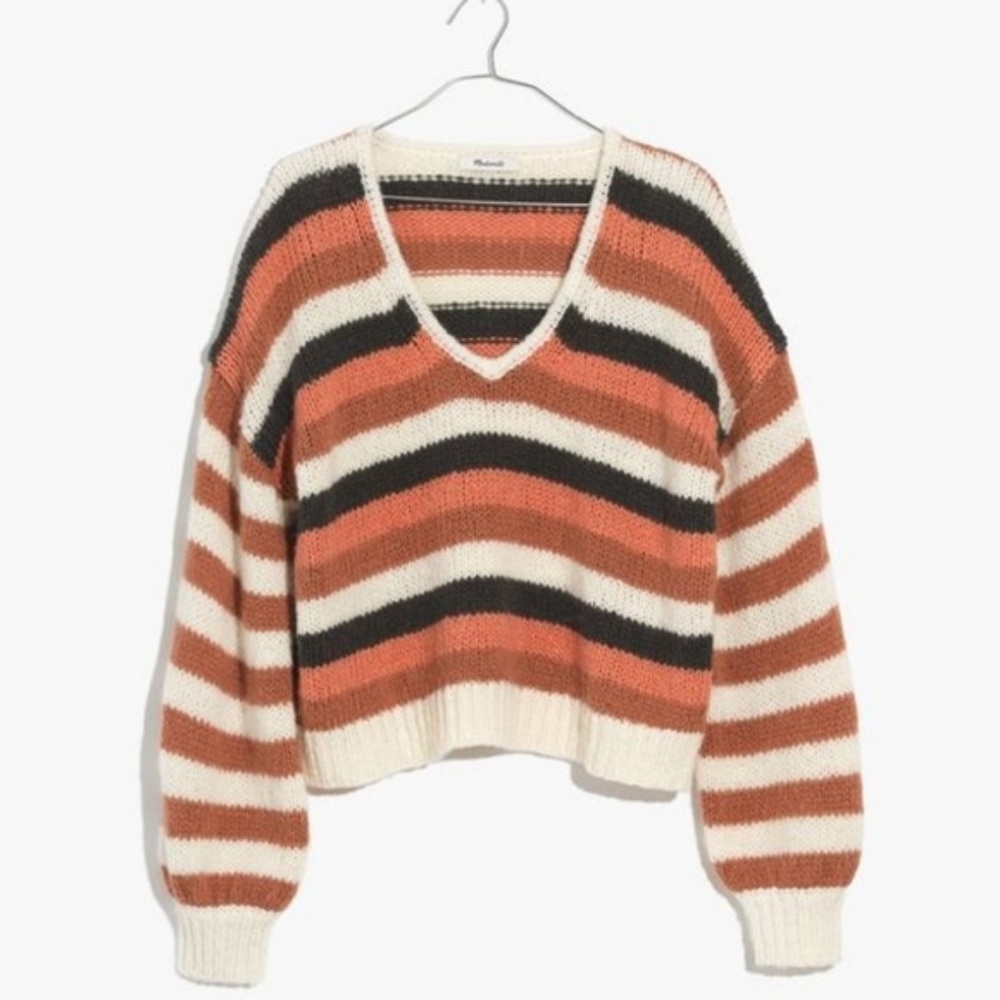 Madewell Balloon-Sleeve Pullover Sweater in Stripe - Picture 4 of 4